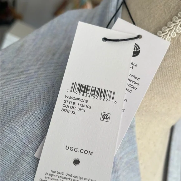 UGG W Monrose Soft & Cozy Blue/Gray Luxurious Bathrobe